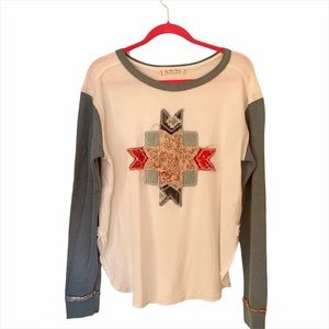Free People We The Free Long Sleeve Shirt with Quilt Detail